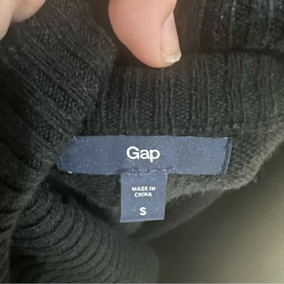 Vintage GAP Black Wool Turtleneck Sweater size S - Picture 4 of 4